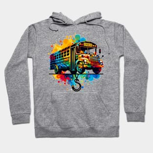 Artistic Silhouette Of A School Bus Hoodie